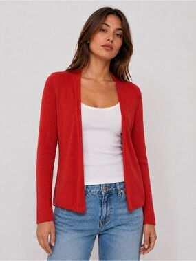 Eileen Fisher Organic Linen and Cotton Pumpkin Orange Fall Cardigan Sweater
